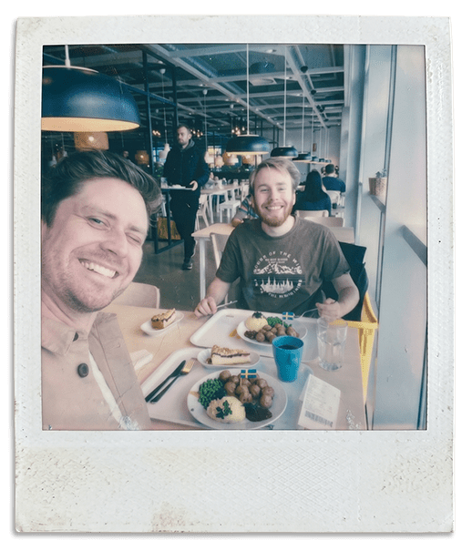 Malthe Reipurth og Stefan K. Johansen på restaurant